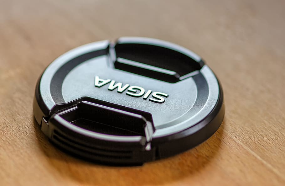 sigma, lens cap, camera, accessories, black, shiny, plastic HD wallpaper