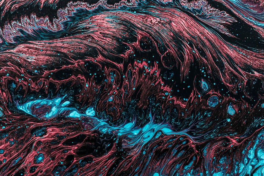 red and blue fluid abstract painting, full frame, backgrounds, HD wallpaper