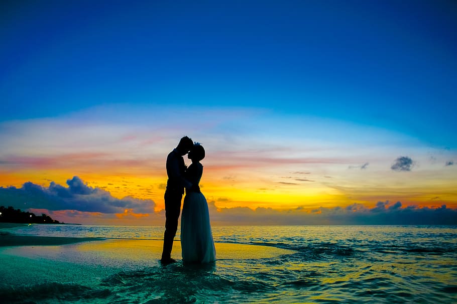 Man and Woman Standing at Seashore, affair, anniversary, Asad