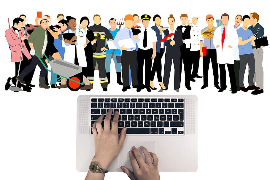 laptop, keyboard, hands, profession, communication, contact HD wallpaper
