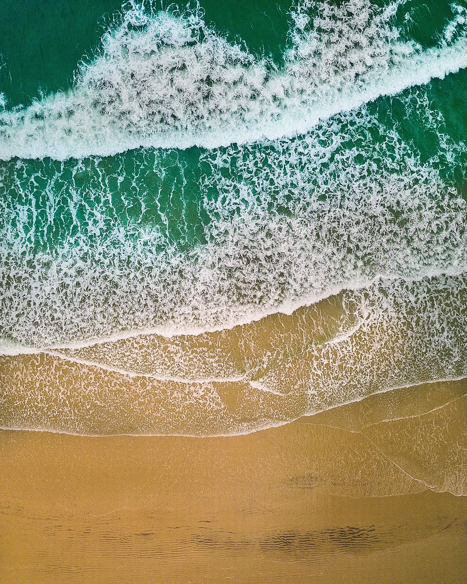 Bird's Eye Photography of Sea Wave, aerial photography, aerial shot