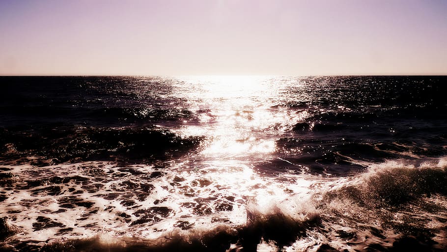 sea, sun, water, horizon, motion, sky, horizon over water, beauty in nature HD wallpaper