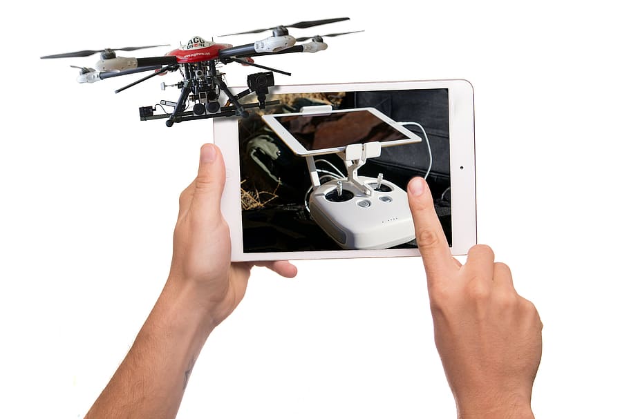 copter, machine, flying, tablet, 3d, electronic, object, touch HD wallpaper