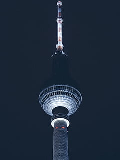 gray towe r, architecture, building, tower, spire, steeple, berlin HD wallpaper