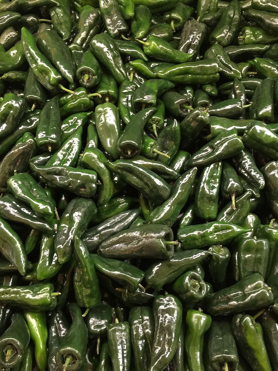 vegetables, peppers, chilis, green, produce, full frame, backgrounds HD wallpaper