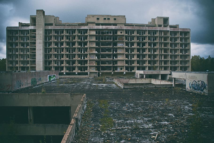 Abandoned sanatorium, aged, ancient, architecture, broken, building, HD wallpaper