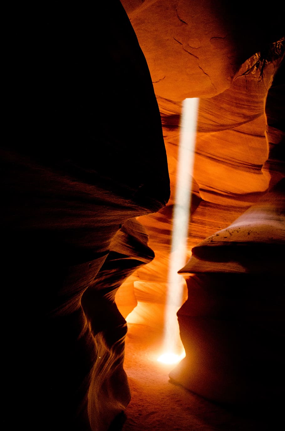 light ray through the canyon at daytime, arizona, organge, light beam, HD wallpaper