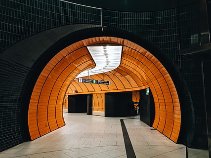 germany, munich, hipster, orange, subway, train station, underground HD wallpaper