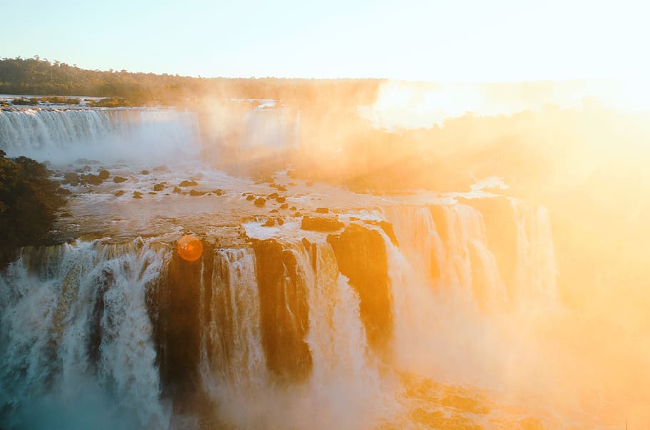 nature, falls, water, view, liquid, sunshine, travel, trip HD wallpaper
