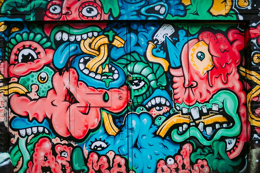 multicolored monster painting, multi colored, art and craft, creativity HD wallpaper