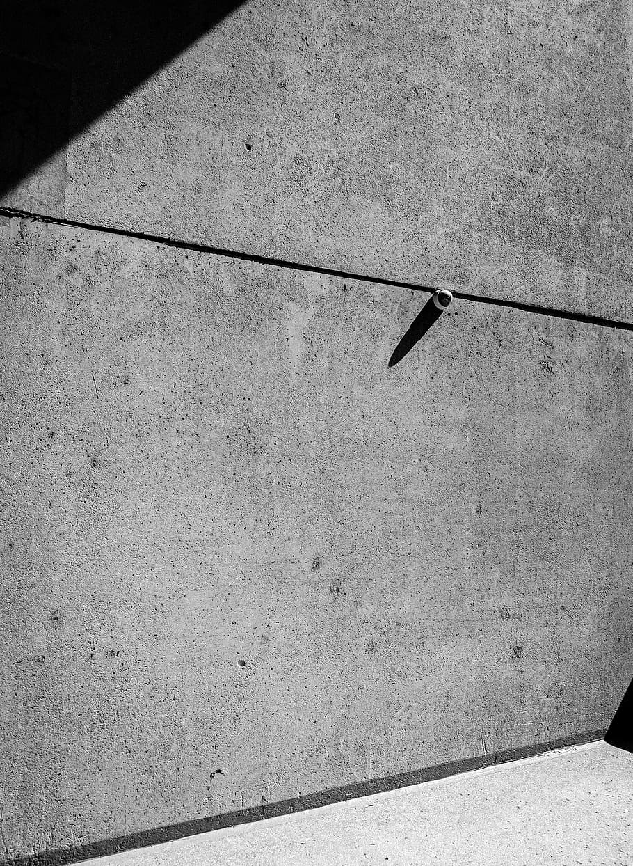 gray concrete pavement, building, wall, camera, sunlight, shadow