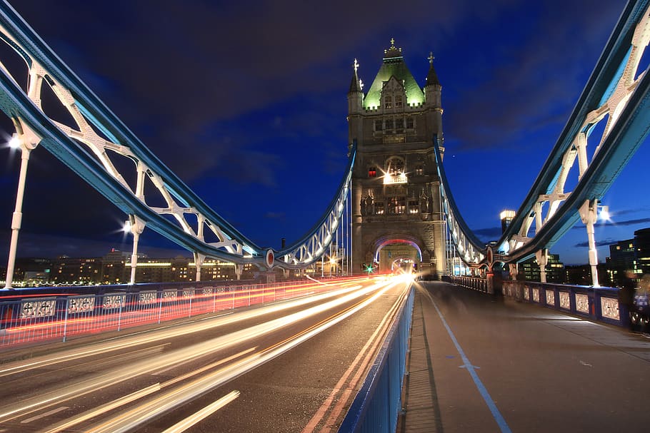 architecture, building, infrastructure, bridge, night, urban HD wallpaper