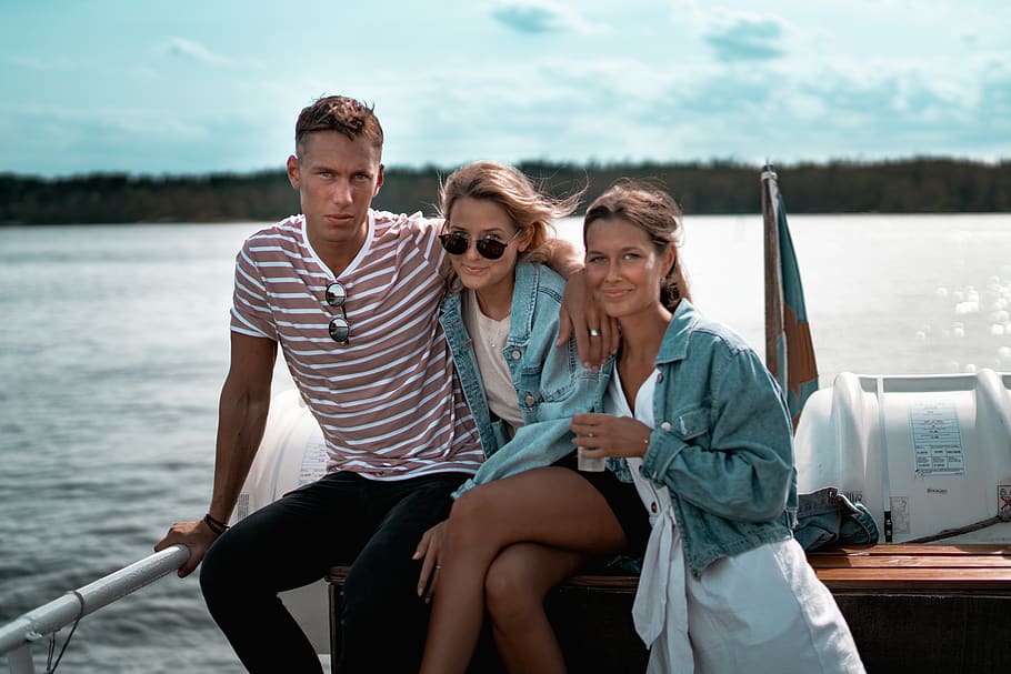 people sitting on boat deck, water, nautical vessel, transportation HD wallpaper