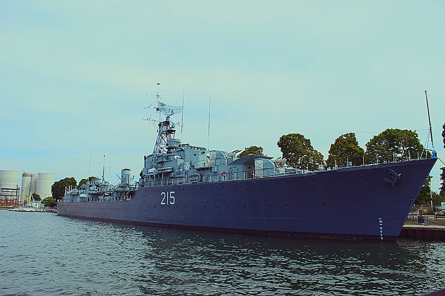 sky, trees, lake, water, army, ship, nautical vessel, transportation HD wallpaper