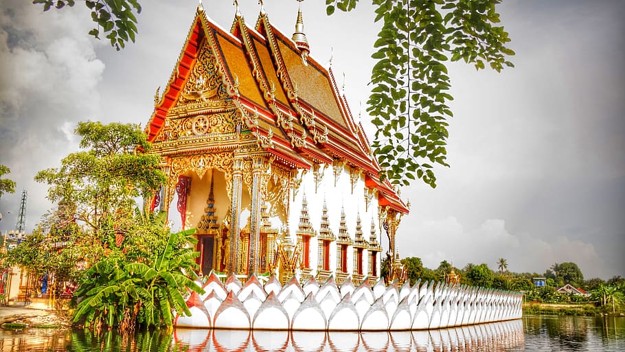 thailand, ko samui, architecture, built structure, tree, plant HD wallpaper