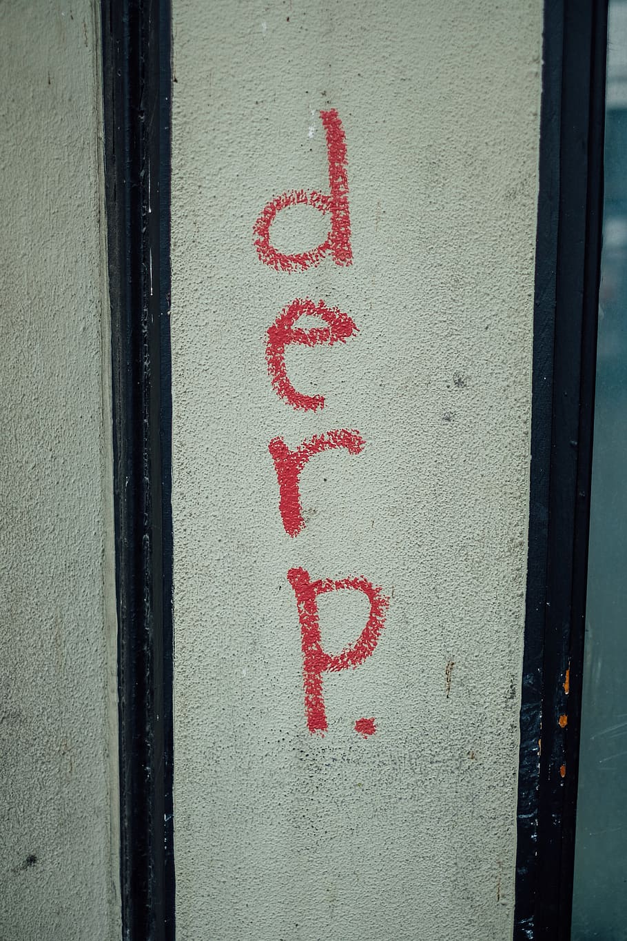 gray wall with derp text, close-up, wall - building feature, no people HD wallpaper
