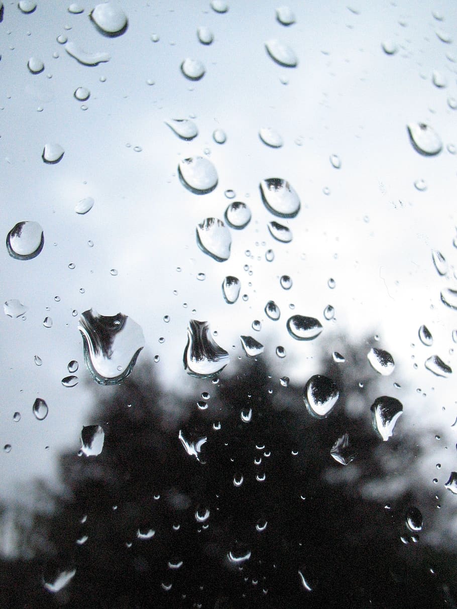 water, drops, glass, rain, wet, full frame, window, backgrounds HD wallpaper