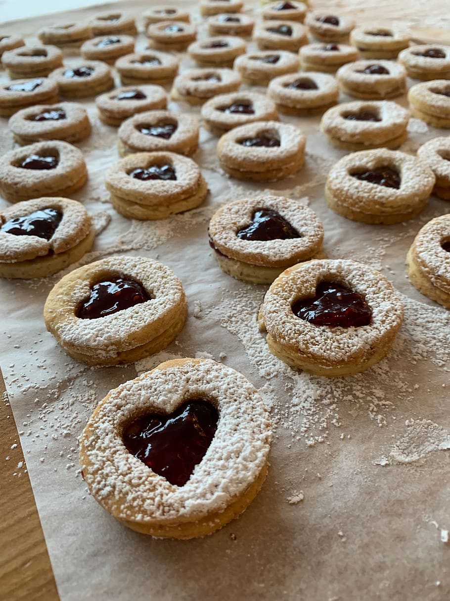 baking, christmas, heart, food, sweet food, food and drink HD wallpaper