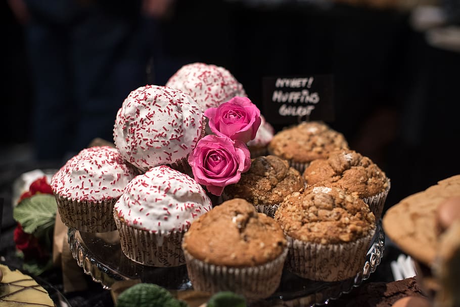 muffins, cake, baked, sweets, baking, dessert, food, delicious HD wallpaper