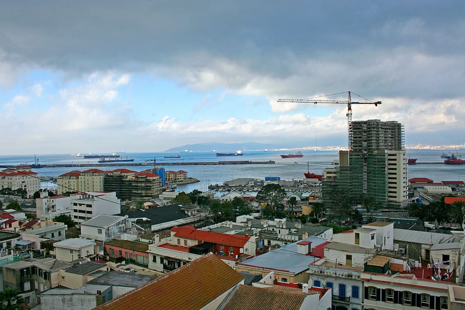 gibraltar, dockyard, crane, container ships, architecture, building exterior HD wallpaper