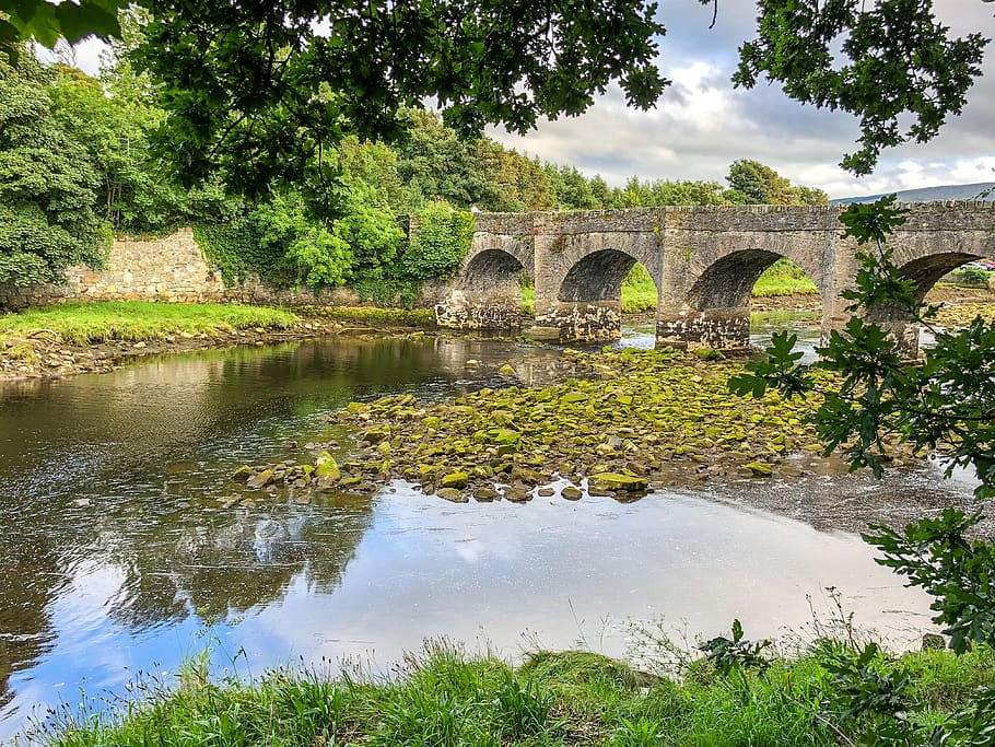 ireland, buncrana, o’dohertys keep, water, river, castle bridge HD wallpaper