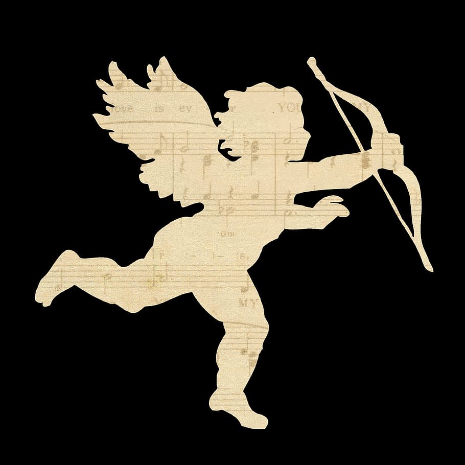 angel, brown, graphics, black background, studio shot, indoors HD wallpaper