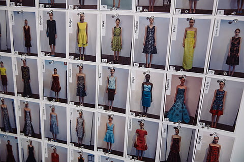 backstage, styling, polaroids, wall, model, catwalk, runway HD wallpaper
