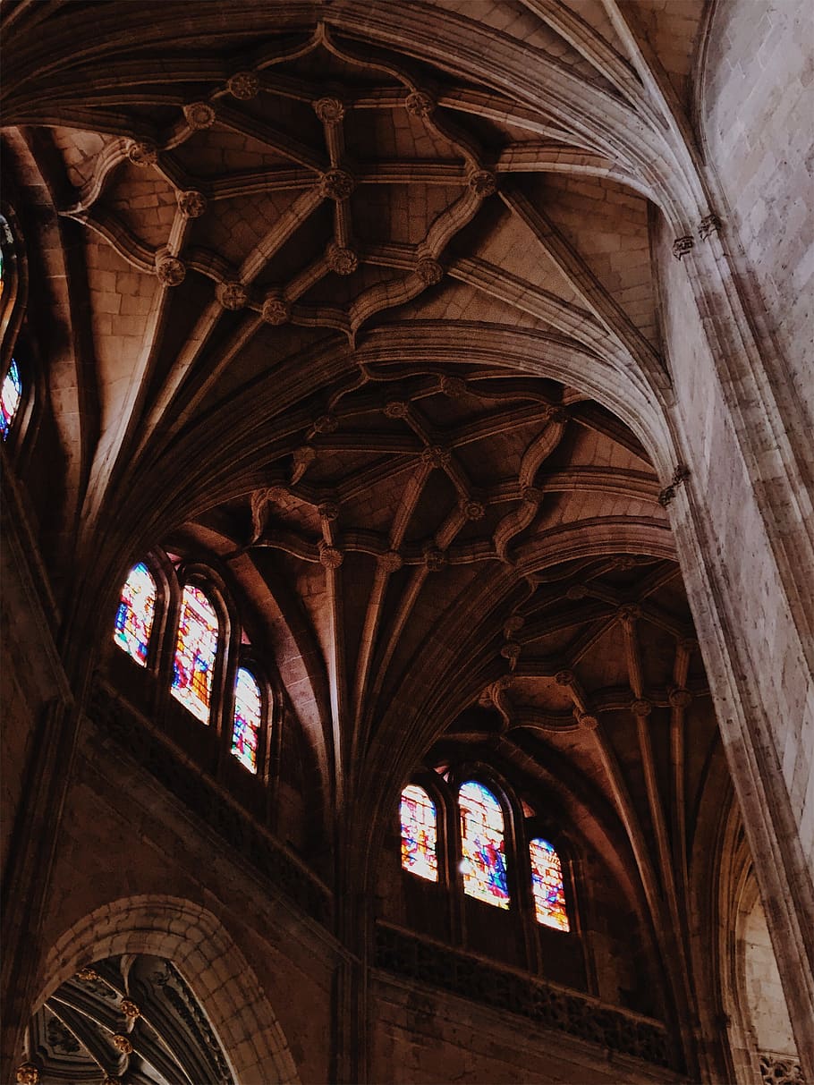Indoor View of Church Building, arches, architecture, cathedral HD wallpaper