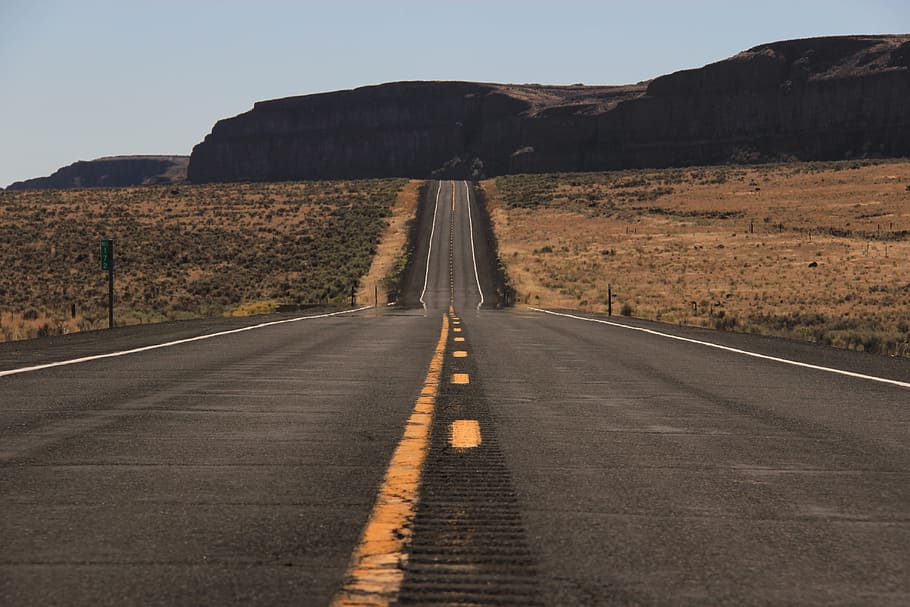 desert, highway, road, transportation, the way forward, mountain HD wallpaper