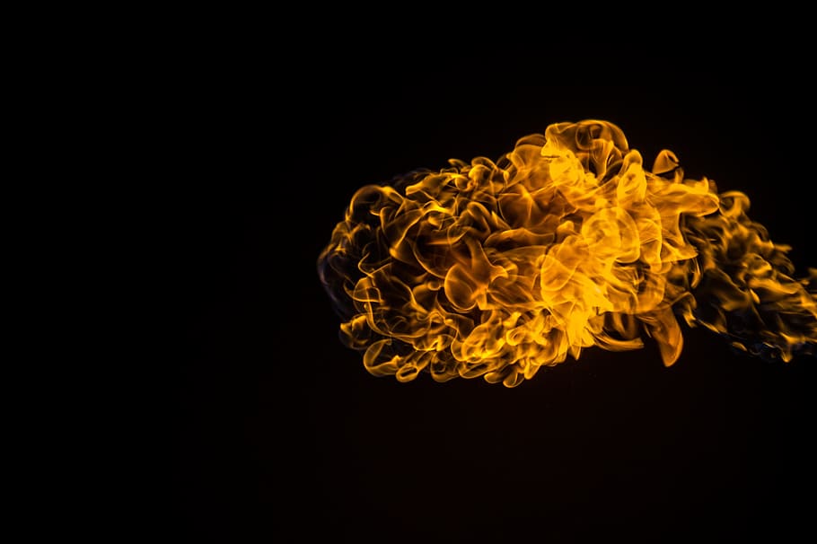 flame, fire, burn, burning, hot, fuel, studio shot, black background HD wallpaper