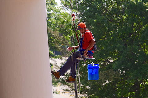 window washer, man, cleaner, work, worker, service, person HD wallpaper
