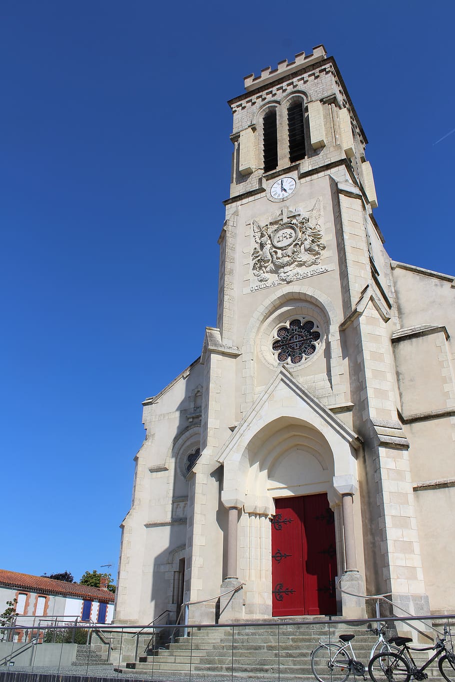 church, saint christophe du ligneron, vendée, france, religion, HD wallpaper