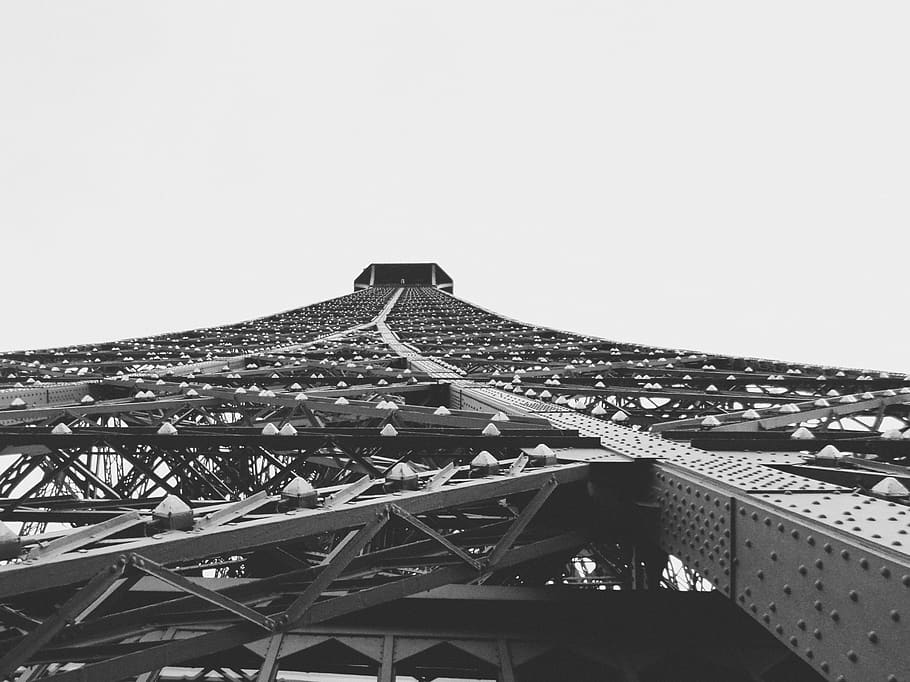 france, paris, eiffel tower, black, sky, built structure, architecture HD wallpaper