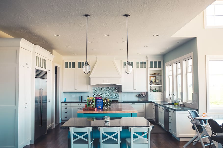 house, interior, design, kitchen, dining, area, table, chairs HD wallpaper