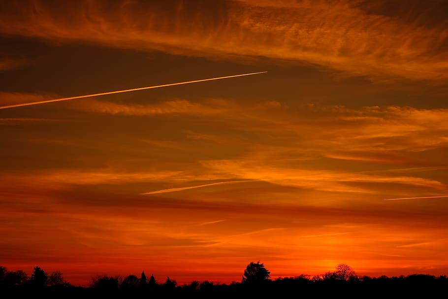 sunset, evening sun, afterglow, abendstimmung, evening sky HD wallpaper