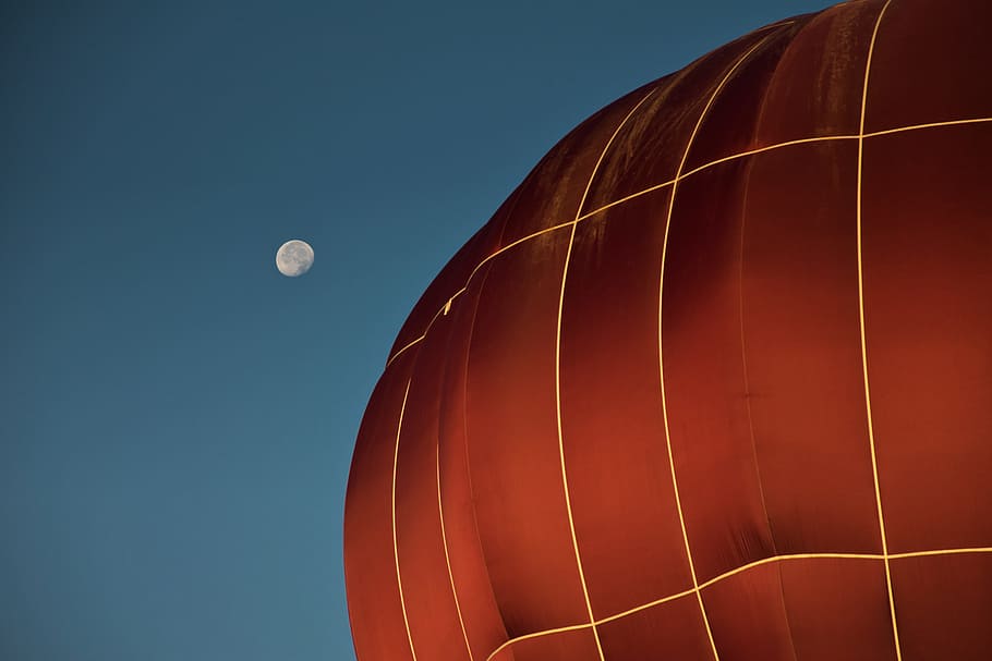 Close-up Photo of Red Hot Air Balloon, bright, color, design HD wallpaper