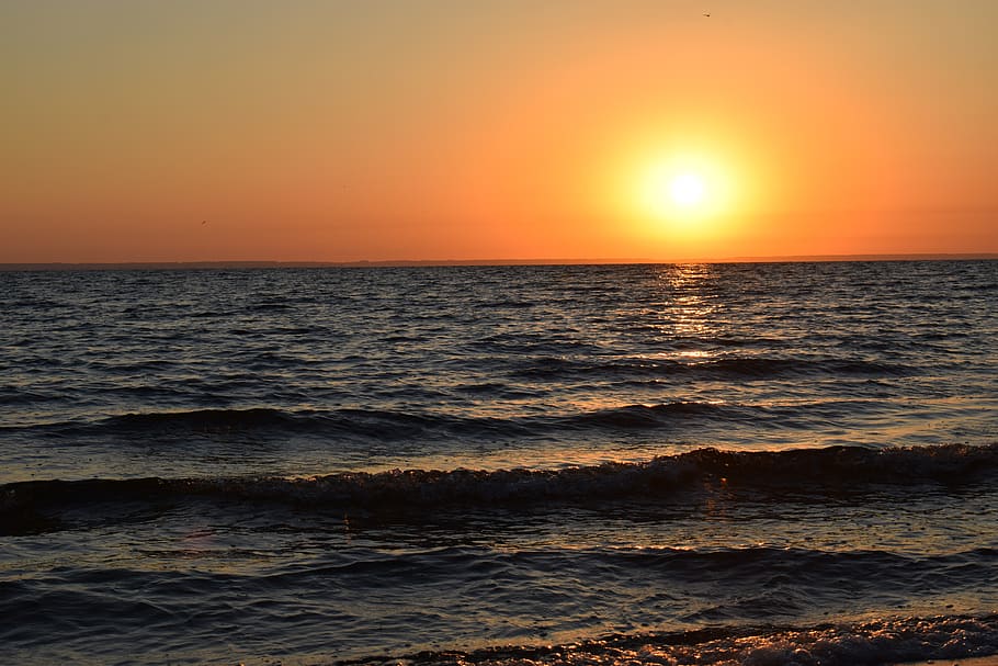 dawn, sky, landscape, sun, water, sea, sunset, scenics - nature HD wallpaper