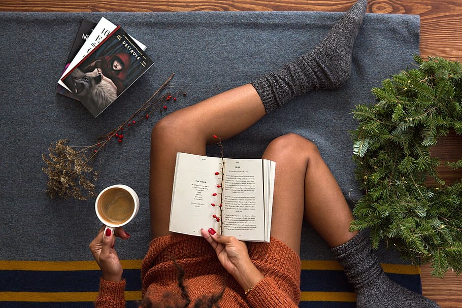 books, reading, library, christmas, holiday, wreath, holly HD wallpaper