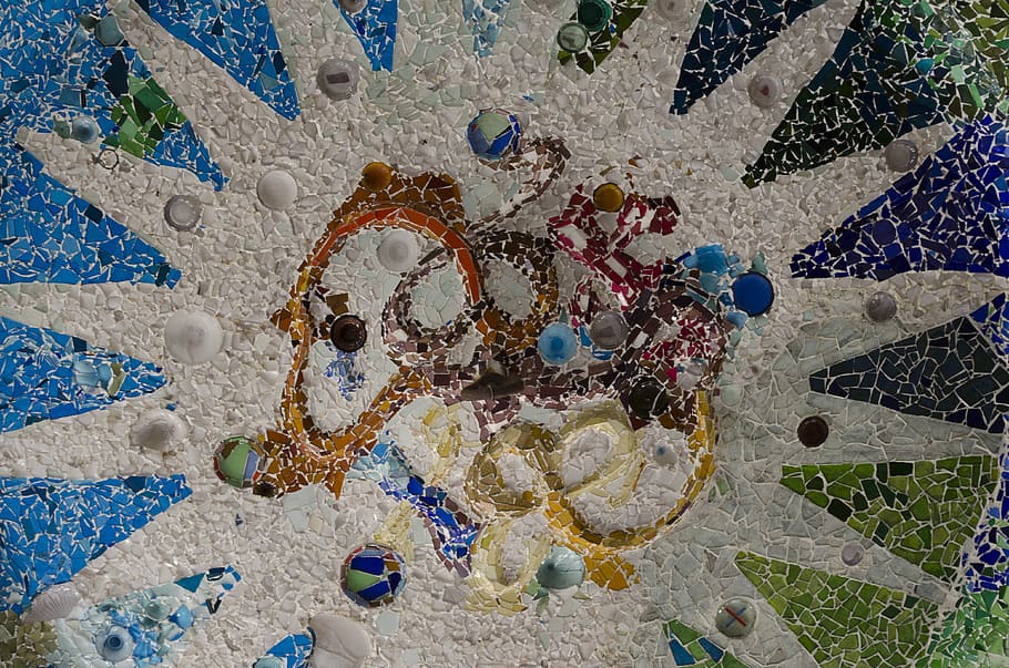 spain, barcelona, multi colored, no people, mosaic, creativity HD wallpaper