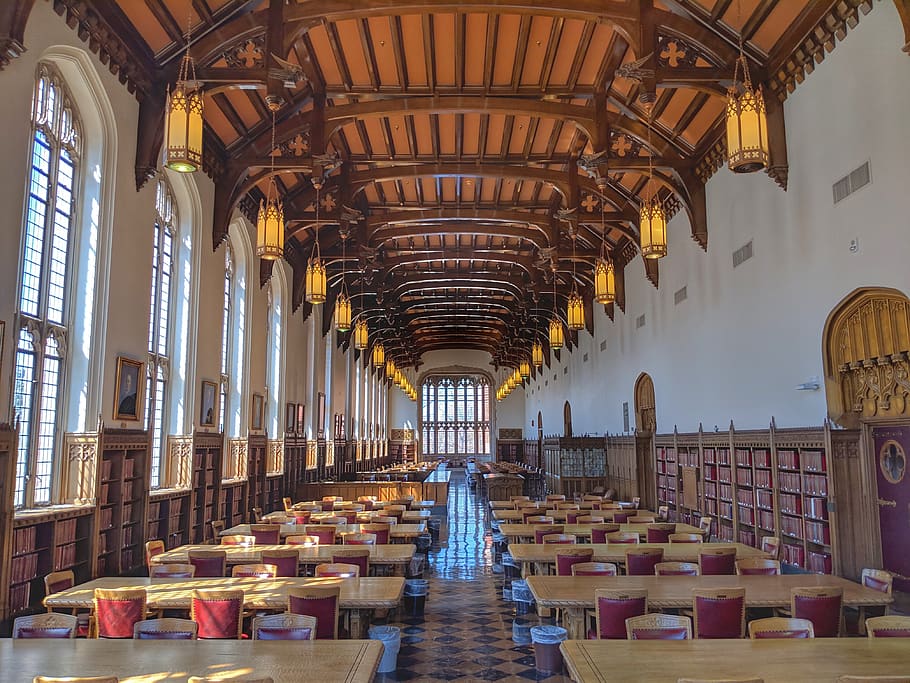 dining hall interior, indoors, seat, in a row, architecture, ceiling HD wallpaper