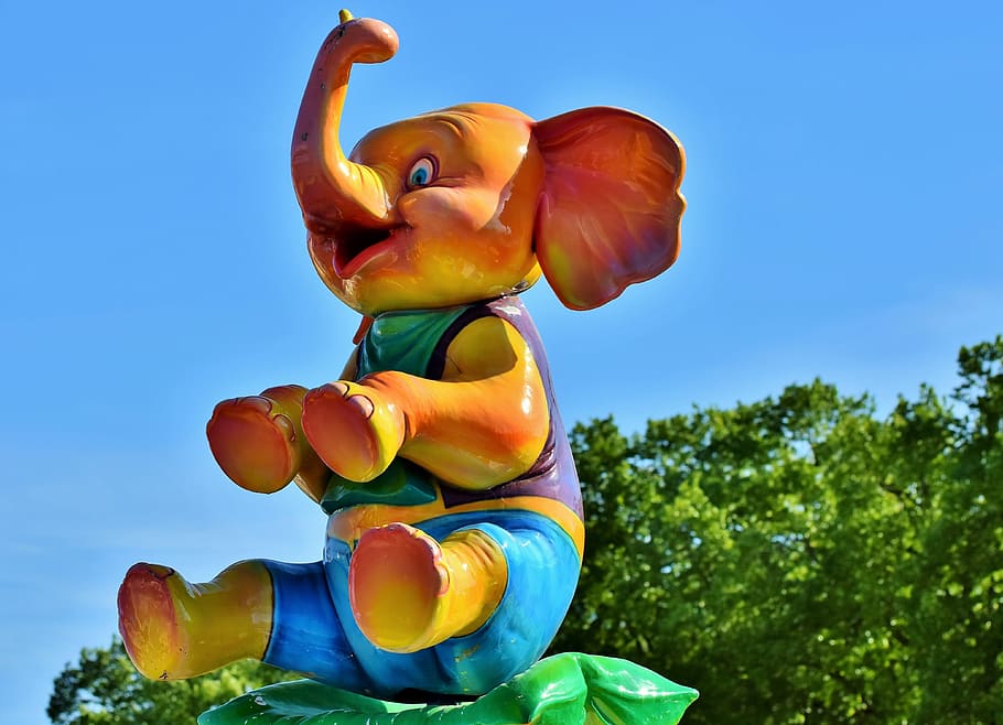 elephant, elephant figure, plastic, deco, decoration, proboscis HD wallpaper