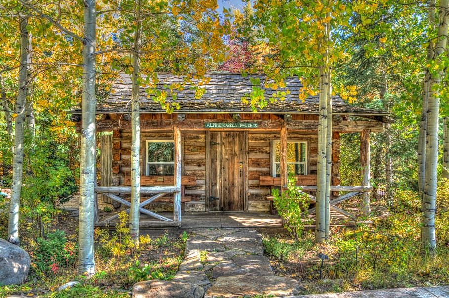 Hd Wallpaper Vail Colorado Foliage Log Cabin Landscape Usa