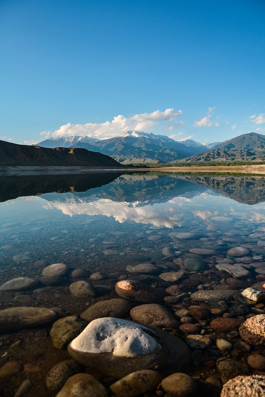 Landscape Photography of Body of Water Near Mountains, clouds HD wallpaper