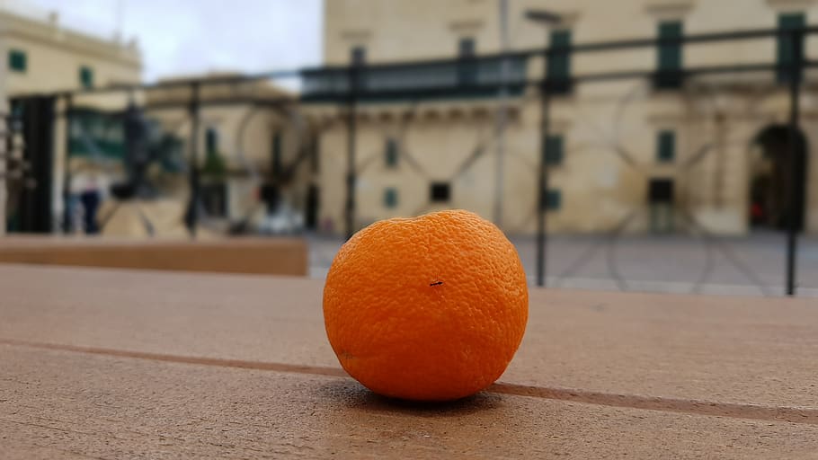 malta, valletta, tangerine, bokeh, focus on foreground, orange color, HD wallpaper