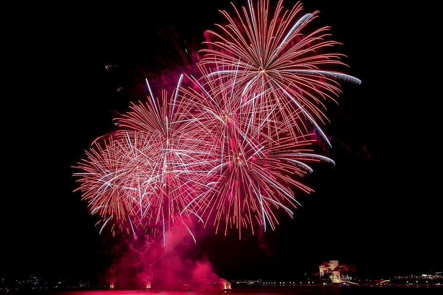 australia, canberra, firework, night, firework display, motion HD wallpaper