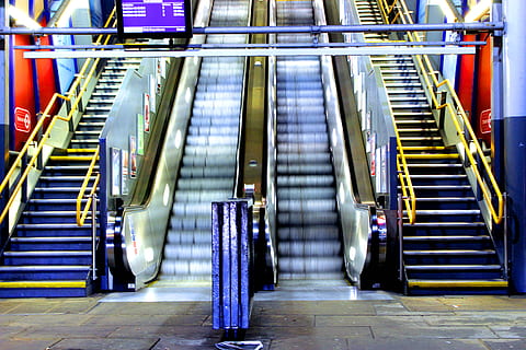 banister, handrail, terminal, train, transportation, vehicle HD wallpaper
