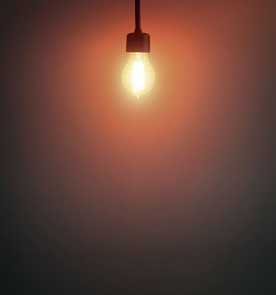 Light Bulb - Top Position - With Copyspace, abstract, art, artistic, HD wallpaper
