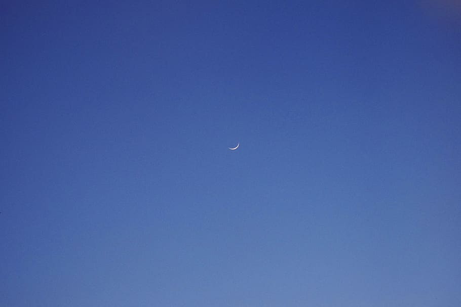 moon, sky, blue, theme, nature, wallpapers, background, clear sky HD wallpaper