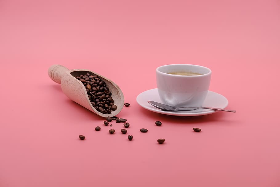 coffee, coffee beans, cup, coffee cup, drink, hot drink, food and drink HD wallpaper