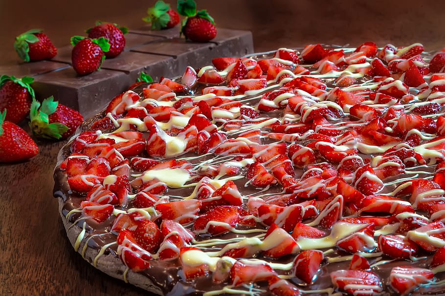 pizza, candy, deserts, chocolate, sweets, food, delicious, meal HD wallpaper